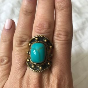 Turquoise gold ring